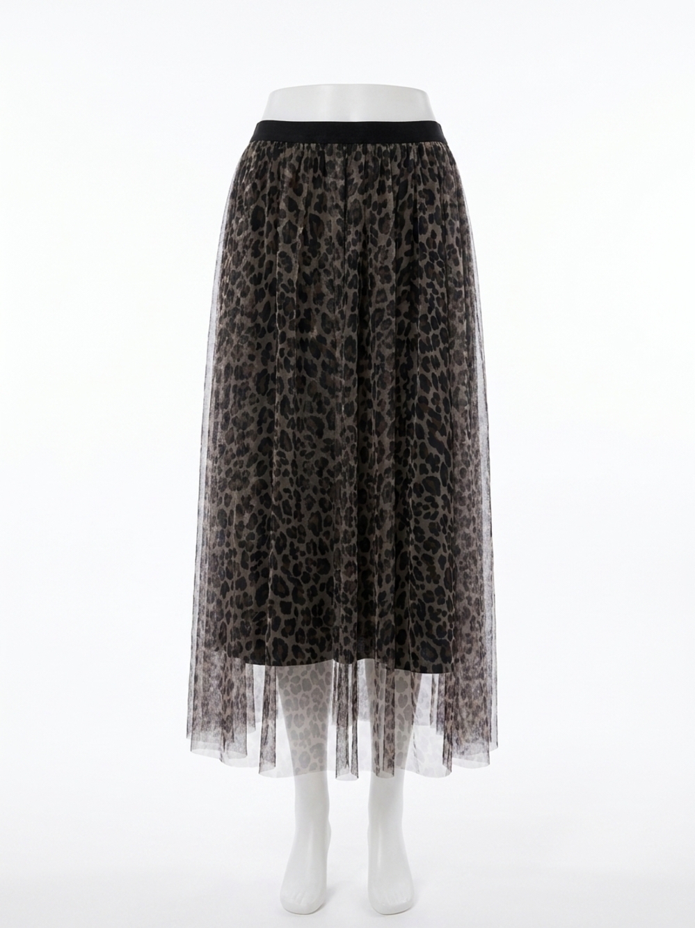 NEW APRICOT leopard tulle skirt in brown